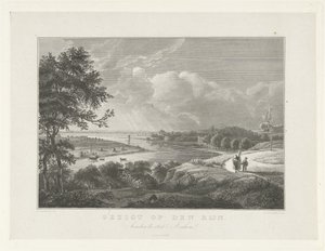 Gezicht op de Rijn beneden Arnhem door Henricus Wilhelmus Couwenberg