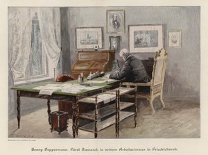 Otto von Bismarck in zijn studeerkamer in Friedrichsruh, Duitsland door Henriette Deppermann