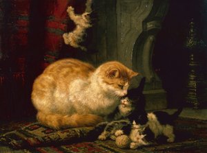 Kittens aan het Spelen door Henriëtte Ronner Knip