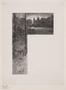 Deens: Illustratie voor Christian Winther, "De vlucht van het hert". door Henrik Bornemann