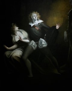 Gertrude, Hamlet en de geest van Hamlets vader (detail) door Henry (1741 1825) Fuseli