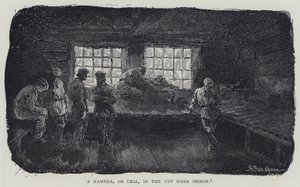 Een Kamera, of Cel, in de Ust Kara Gevangenis door Henry (after) Sandham