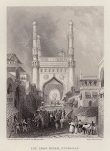 De Char Minar, Hyderabad door Henry (after) Warren