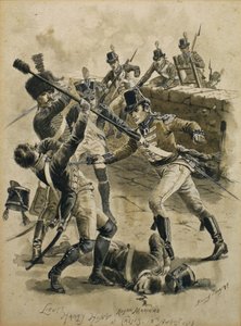 Luitenant Harry Hunt Royal Marines in Cassis op 18 augustus 1813 door Henry A. Payne