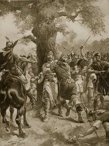 St. Edmund Gedood door de Denen, 870 AD, illustratie uit 