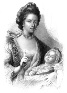 Koningin Charlotte 1744-1818 met de toekomstige koning George IV 1762-1830, 19e eeuw