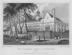 De Grammar School, Tunbridge, Kent (gravure) door Henry Adlard