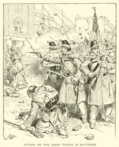 Aanval op de Union Troops in Baltimore door Henry Alexander (after) Ogden