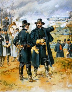 Generaal Burnside (1824-81) bij de Slag om Fredericksburg