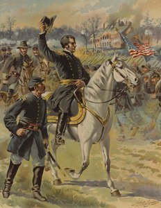 Generaal Hooker bij de Slag om Chancellorsville, Virginia, Amerikaanse Burgeroorlog, 3 mei 1863 door Henry Alexander (after) Ogden