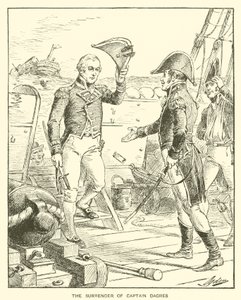De overgave van kapitein Dacres (litho) door Henry Alexander (after) Ogden