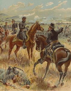 Generaal Meade bij de Slag om Gettysburg, Pennsylvania, Amerikaanse Burgeroorlog, 2 juli 1863 door Henry Alexander Ogden