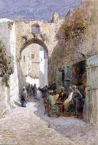 Een rustige straat, Jeruzalem door Henry Andrew Harper