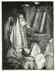 Een rabbi die de wetrol leest