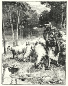 Een herder en zijn kudde in de Anti-Libanon door Henry Andrew Harper
