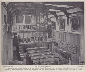 Interieur van de Guildhall, Canterbury, Kent door Henry Beauchamp Collis