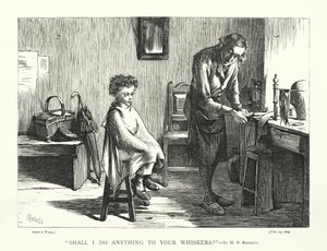 "Zal ik iets met je snor doen" (gravure) door Henry Benjamin Roberts
