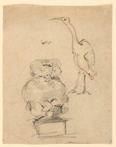 Studies van een Reiger en een Aap door Henry Bernard Chalon