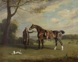 De Stalmeester van de Graaf van Shrewsbury met een Jager door Henry Bernard Chalon