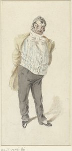 Karikatuur van een staande heer door Henry Bonaventure Monnier
