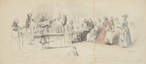 Theevisite bij de Prins de Conti, midden 19e eeuw door Henry Bonaventure Monnier