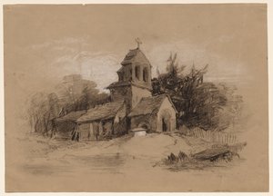 Kerk in een landschap, 1800s