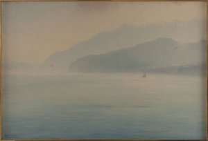Kust van Sorrento, blauw en zilver door Henry Brokman Knudsen