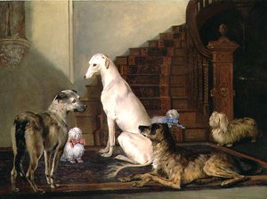 Wachten aan de voet van de trap door Henry Calvert