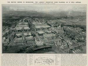 Het Britse Rijk in microkosmos (litho)