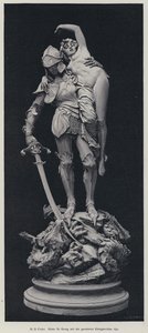 St. Joris en de geredde maagd (gravure) door Henry Charles Fehr