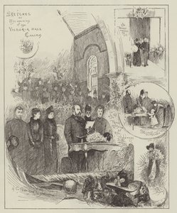 Schetsen bij de opening van de Victoria Hall, Ealing door Henry Charles Seppings Wright