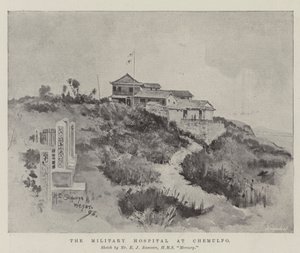 Het militaire ziekenhuis in Chemulpo door Henry Charles Seppings Wright