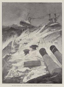De Marine Manoeuvres, Uitzicht op de Boeg van HMS Repulse in een Kopzee voor de Ierse Kust door Henry Charles Seppings Wright