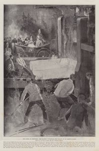 De Koningin in Sheffield, Hare Majesteit getuige van het Walsen van een Pantserplaat door Henry Charles Seppings Wright