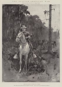 De Spaans-Amerikaanse Oorlog, met de Cavalerie van Picket Duty in Tampa door Henry Charles Seppings Wright