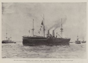 Het laatste bevel van de overleden hertog van Edinburgh, HMS Alexandra met de koninklijke vlag halfstok door Henry Charles Seppings Wright