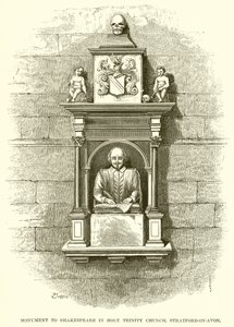 Monument voor Shakespeare in de Holy Trinity Church, Stratford-on-Avon