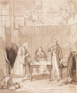 Het leven van een edelman: Scène de zesde - De woekeraar door Henry Dawe