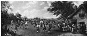 Een cricketwedstrijd op het platteland, 19e eeuw, 1912