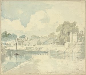 Hampton Court uitzicht vanaf de tuinbank door Henry Edridge