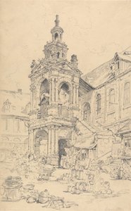 De veranda van de Halle van de Haute Vielle Tour, Rouen door Henry Edridge