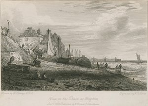 Zicht op het strand van Brighton