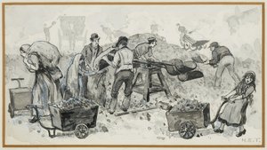 Cokes verkopen bij de gasfabriek door Henry Edward Tidmarsh