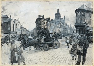 Het kruispunt, Hulme: een oproep naar een brand door Henry Edward Tidmarsh