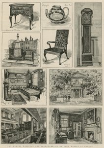 De jaarlijkse Wesleyan-conferentie - relikwieën van John Wesley in Londen (gravure) door Henry Edward Tidmarsh