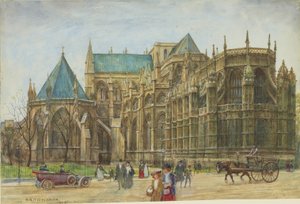 Uitzicht op de kapel van Hendrik VII in Westminster Abbey, 1913 door Henry Edward Tidmarsh