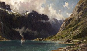 Naeroyfjord, Noorwegen, 1902 door Henry Enfield
