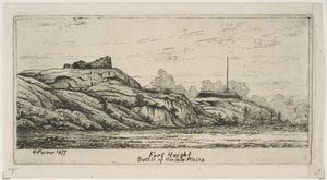 Fort Haight Slag om Harlem Plains uit Scènes van Oud New York, 1877 door Henry Farrer