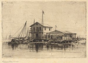 Aan de Kreek, Long Island door Henry Farrer