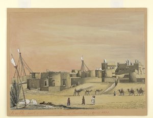Deel van de inheemse stad Kurachee (Karachi), april 1851 door Henry Francis Ainslie